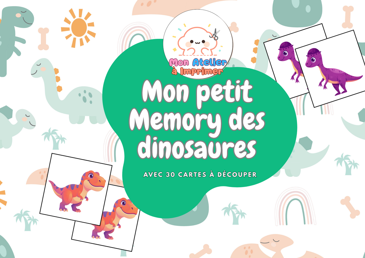 Mon Petit Memory des Dinosaures - Produit digital (PDF)