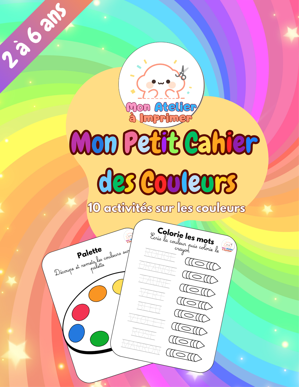 Mon petit cahier des Couleurs – 10 activités à imprimer (2-6 ans) - Produit Digital (PDF)