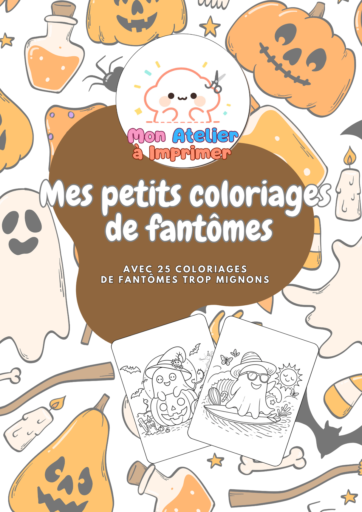 Mes Petits Coloriages de Fantômes – 25 Illustrations à Imprimer - Produit Digital (PDF)