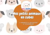 Mes petits animaux en cubes — 5 animaux à découper et assembler - Produit Digital (PDF)