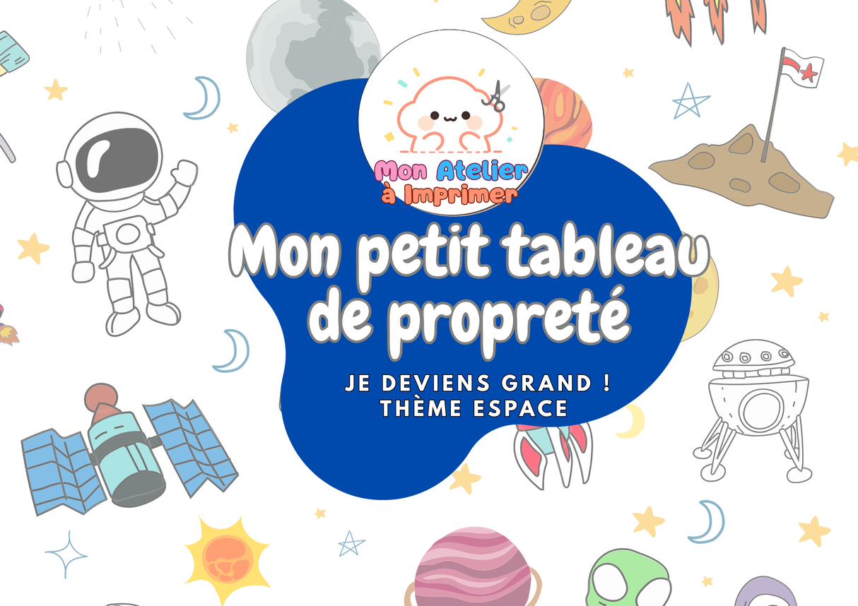 Mon petit tableau de propreté – Thème Espace (PDF)