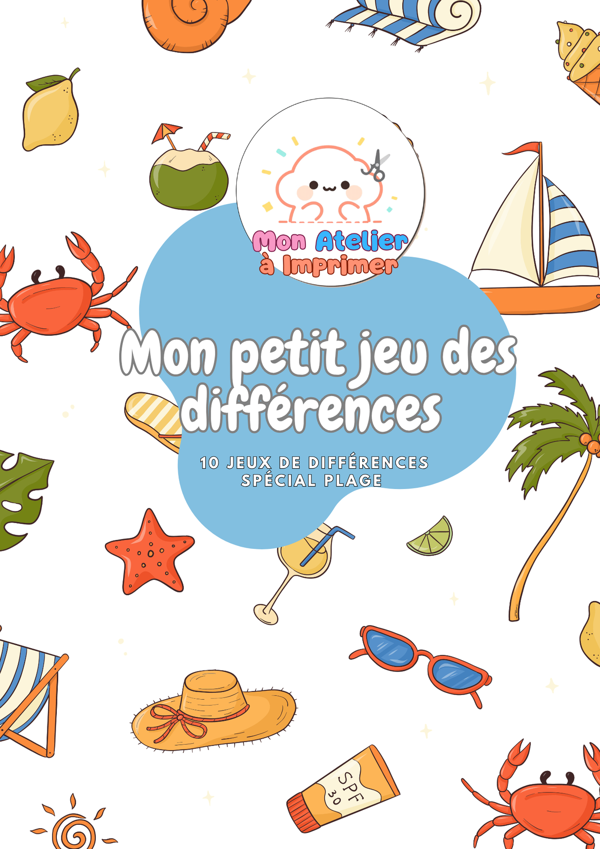 Mon petit jeu des différences – Spécial Plage - Produit Digital (PDF)