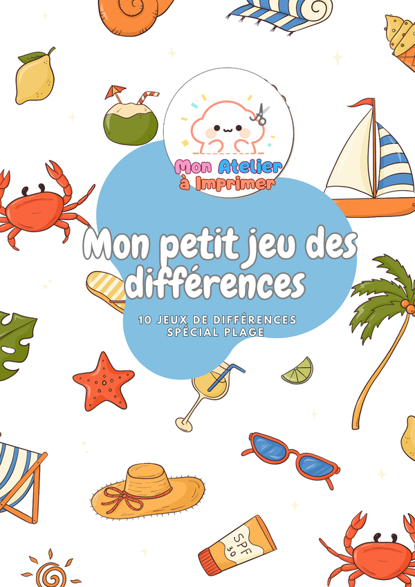 Mon petit jeu des différences – Spécial Plage - Produit Digital (PDF)