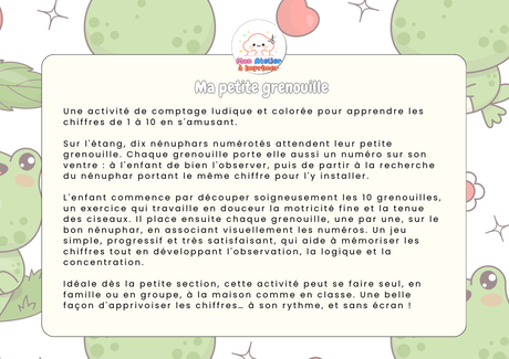 Ma petite grenouille — Activité de comptage - Produit Digital (PDF)