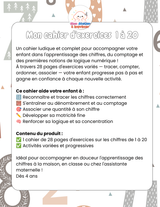 Mon cahier d'exercices sur les chiffres (1 à 20) - Produit digital (PDF)