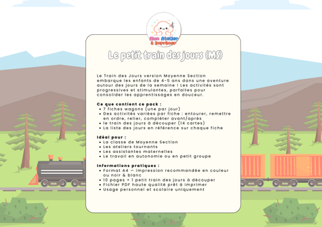 Le petit train des jours – Spécial Moyenne Section (4-5 ans) - Produit Digital (PDF)