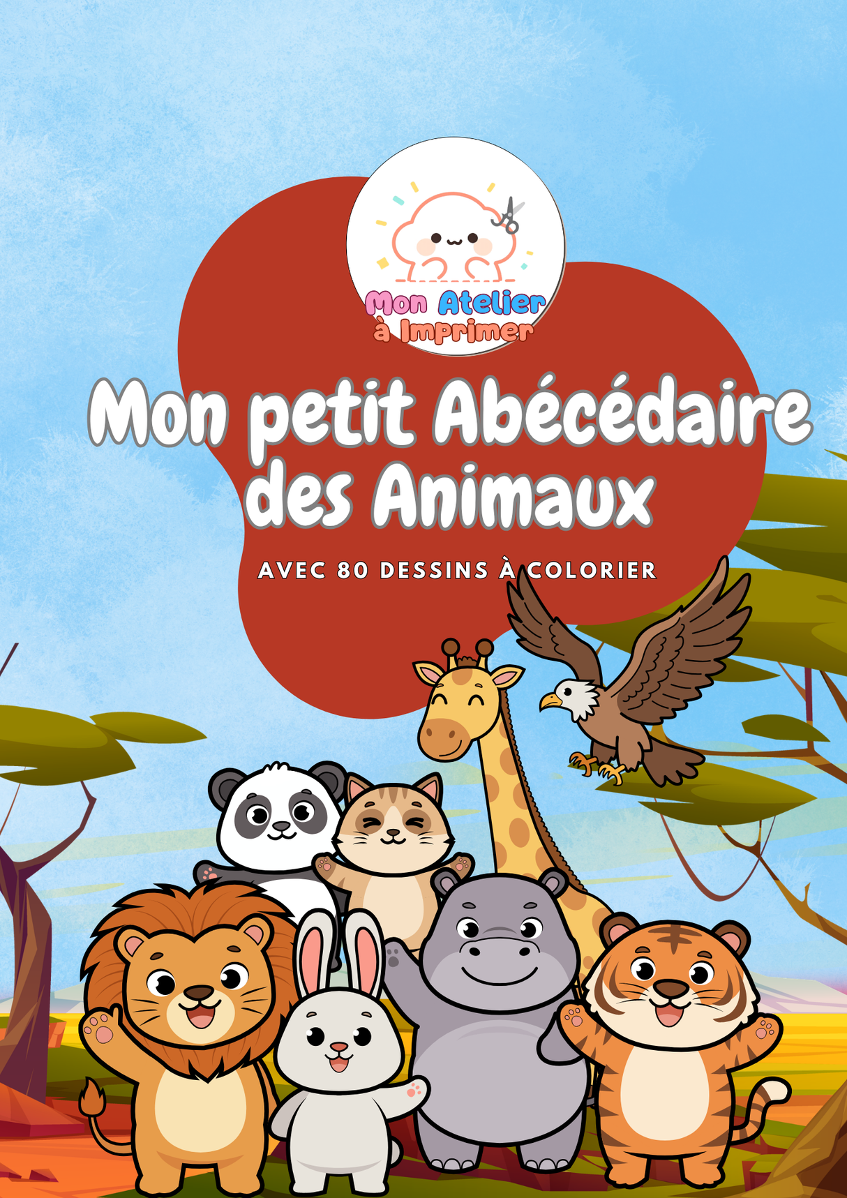Mon petit Abécédaire des Animaux – Avec 80 dessins à colorier - Produit Digital (PDF)