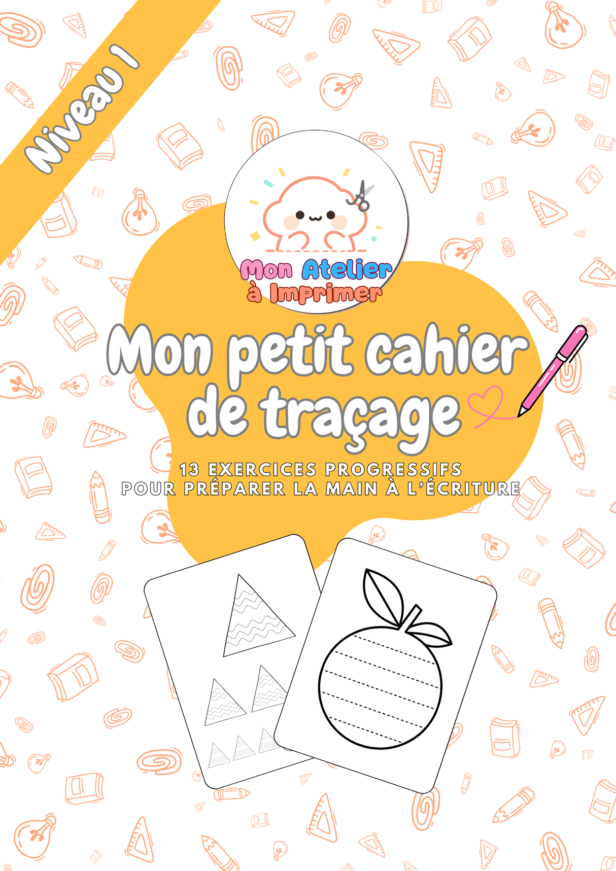 Mon petit cahier de traçage – Niveau 1 – 13 exercices progressifs, dès 2 ans - Produit digital (PDF)