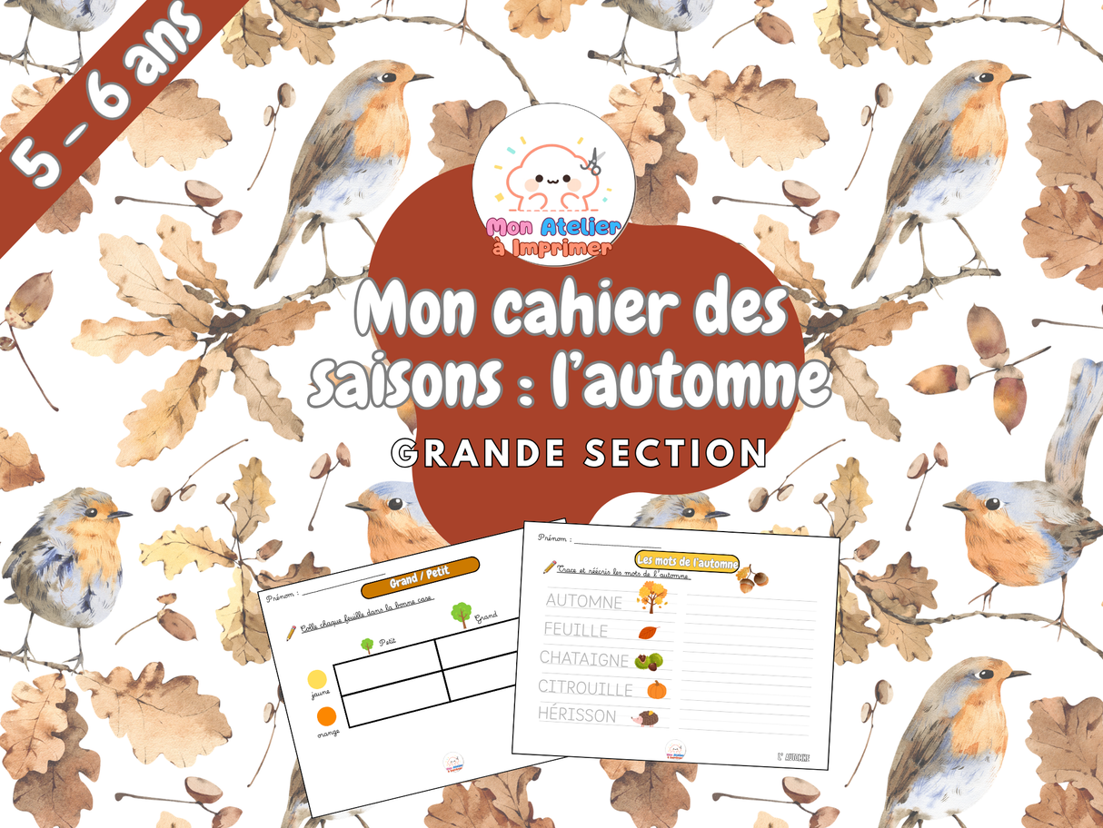 Mon Cahier des Saisons : L’Automne – Grande Section (5-6 ans) - Produit Digital (PDF)